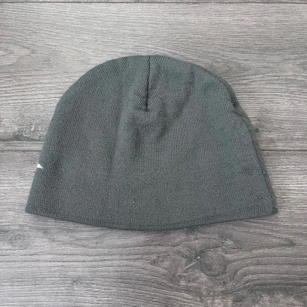 Quiksilver Mens Gray Knit Beanie Graphic Logo Surf Skate Snow Winter Hat